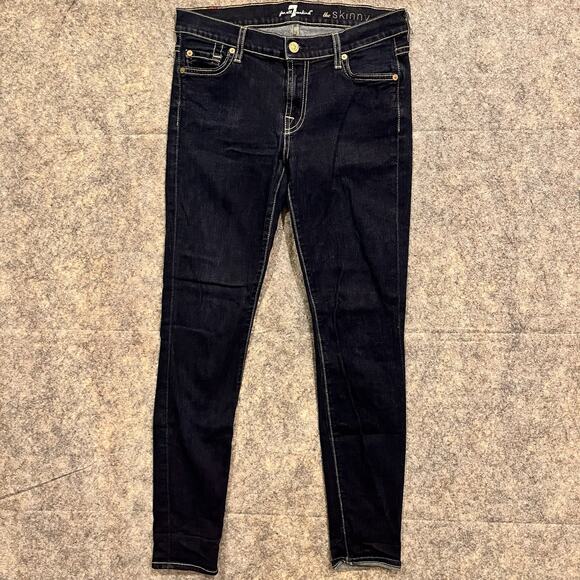 7 FOR ALL MANKIND THE SKINNY WOMENS DESIGNER JEANS SIZE 27 - Picture 1 of 13